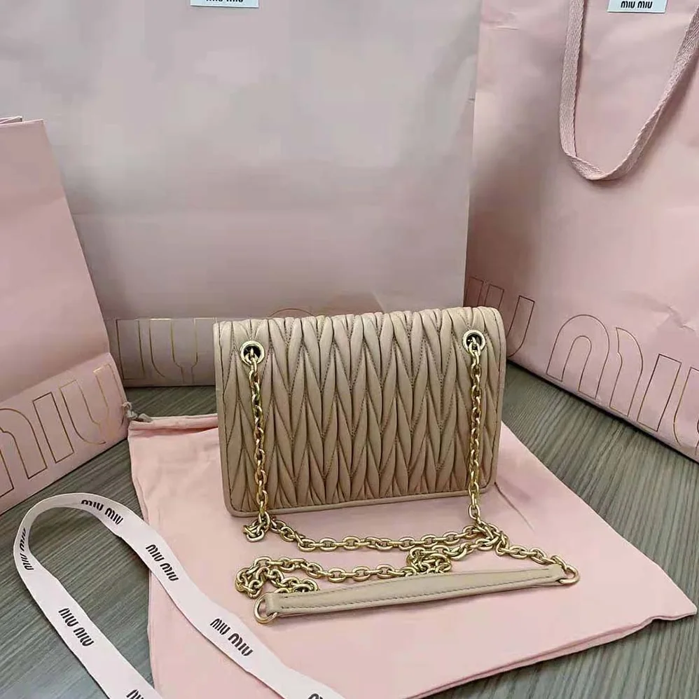 Miu Miu Matelassé Nappa Leather Mini-bag for Women in Sandy