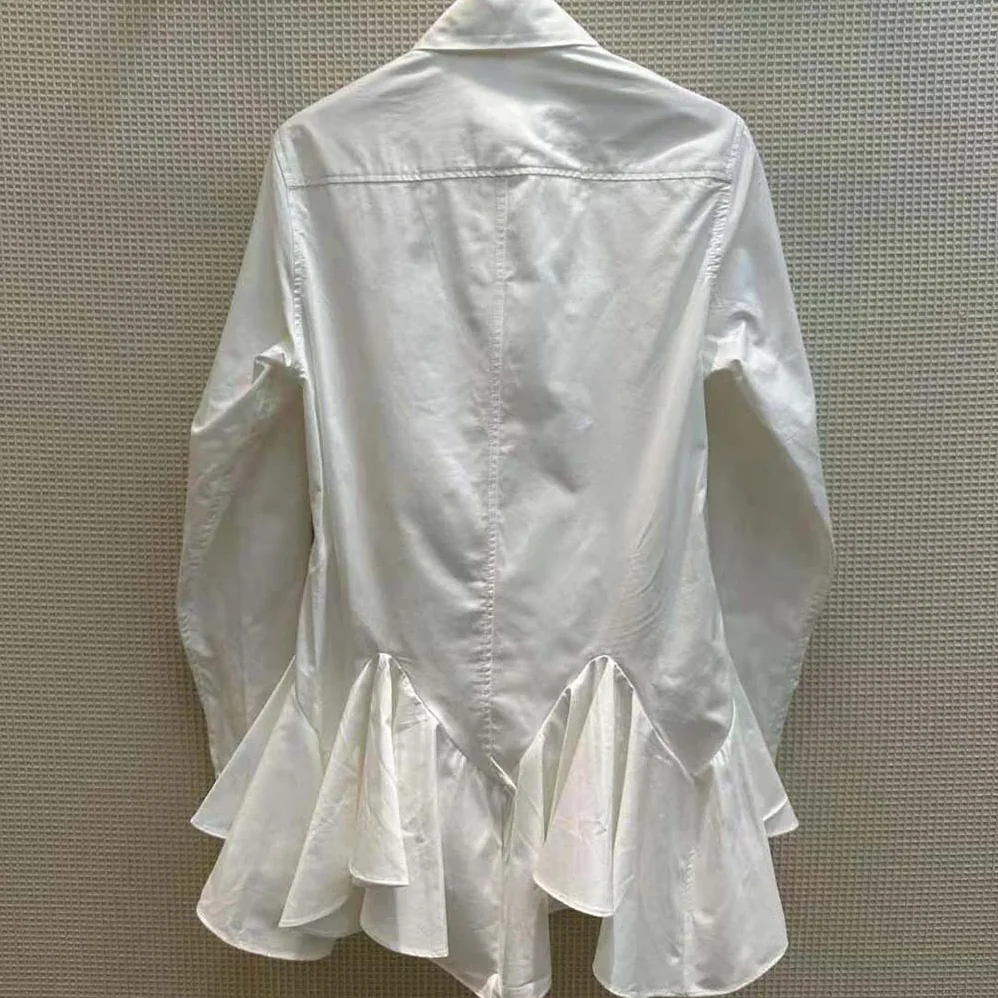 Givenchy Shirt in Poplin with Flounces for Women in White