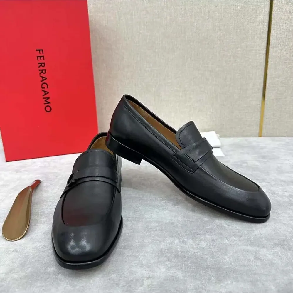 Salvatore Ferragamo Moccasin with Gancini Ornament for Men Salvatore Ferragamo Moccasin with Gancini Ornament for Men