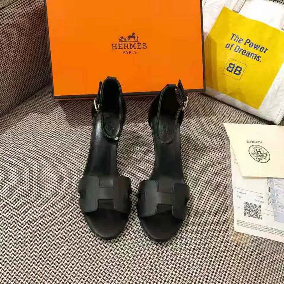 Hermes Premiere 70 High Heel Sandal in Calfskin with Thin Ankle Strap for Women