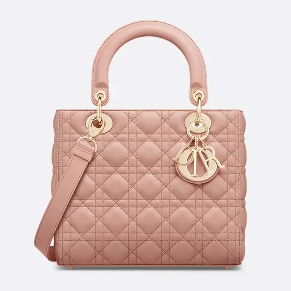 Dior Medium Lady Dior Bag Blush Cannage Lambskin for Women Dior Medium Lady Dior Bag Blush Cannage Lambskin for Women