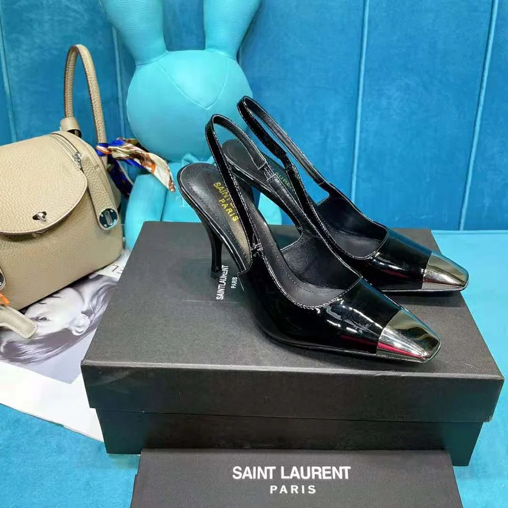 Saint Laurent YSL Blade Slingback Pumps in Patent Leather for Women Saint Laurent YSL Blade Slingback Pumps in Patent Leather for Women