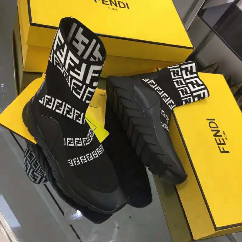 Fendi Shoes Black Tech Fabric High for Unisex in Tops Fendi Shoes Black Tech Fabric High for Unisex in Tops