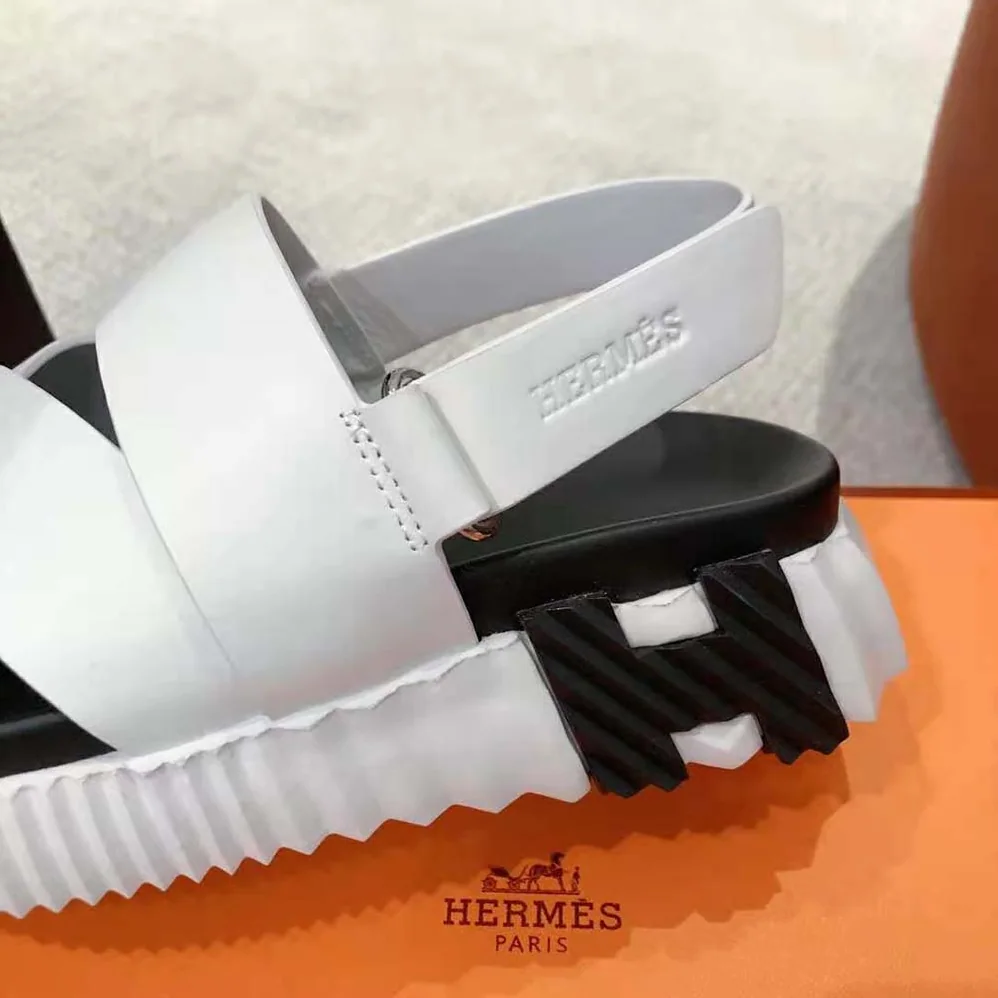 Hermes Electric Sandal in Calfskin for Women in White Hermes Electric Sandal in Calfskin for Women in White