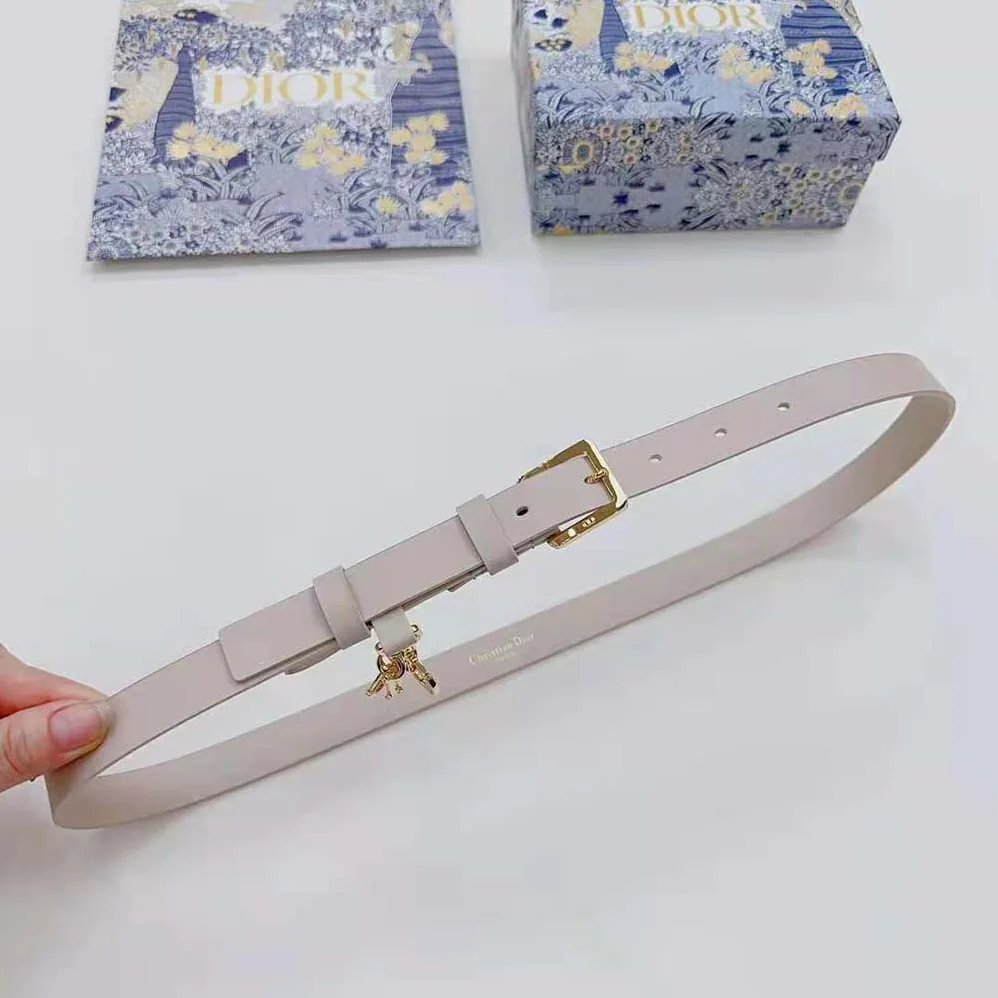 Dior Miss Dior Belt White Smooth Calfskin 20 MM for Women