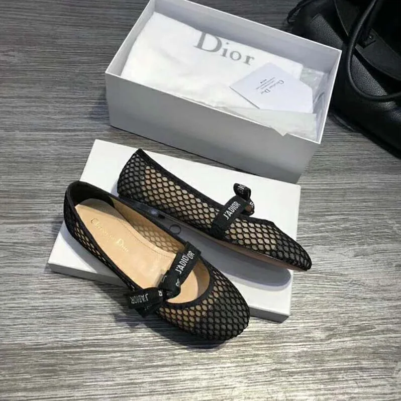 Dior Shoes Miss J'Adior Mesh Ballet Pump for Women in Black Dior Shoes Miss J'Adior Mesh Ballet Pump for Women in Black