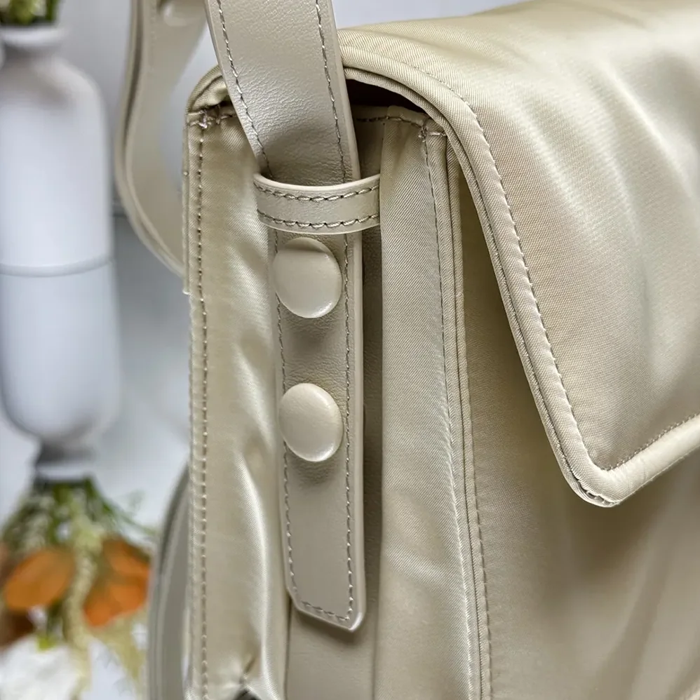 Prada Small Padded Re-Nylon Shoulder Bag for Women in Beige