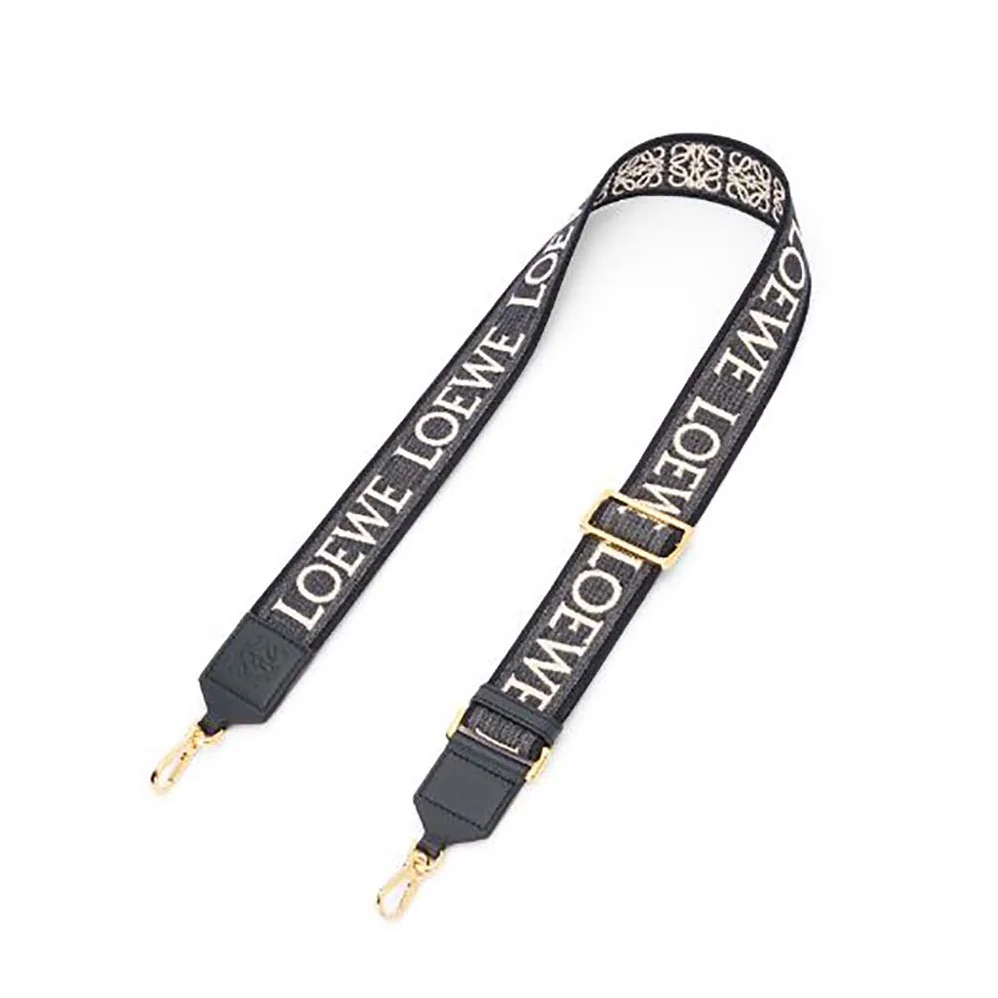 Loewe Anagram Strap in Jacquard and Calfskin for Women in Navy Loewe Anagram Strap in Jacquard and Calfskin for Women in Navy