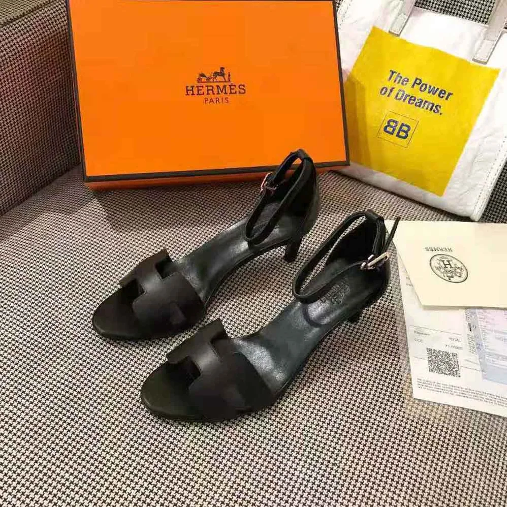 Hermes Premiere 70 High Heel Sandal in Calfskin with Thin Ankle Strap for Women
