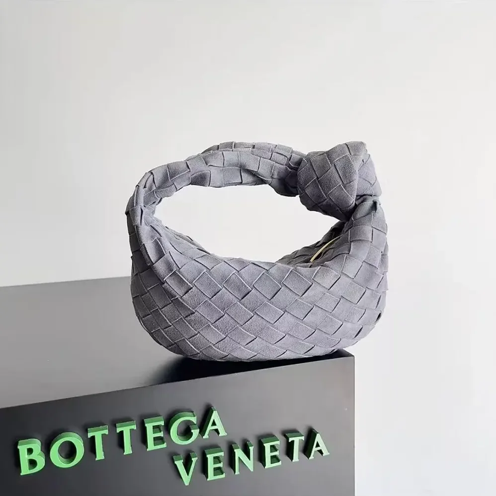 Bottega Veneta Mini Jodie in Intrecciato Suede for Women in Silver