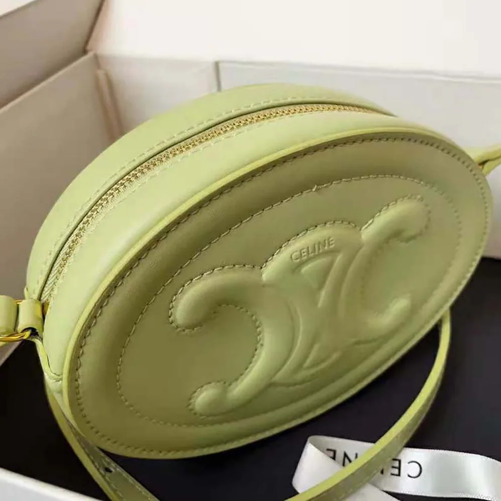 Celine Crossbody Oval Purse Cuir Triomphe in Smooth Calfskin for Women in Lime