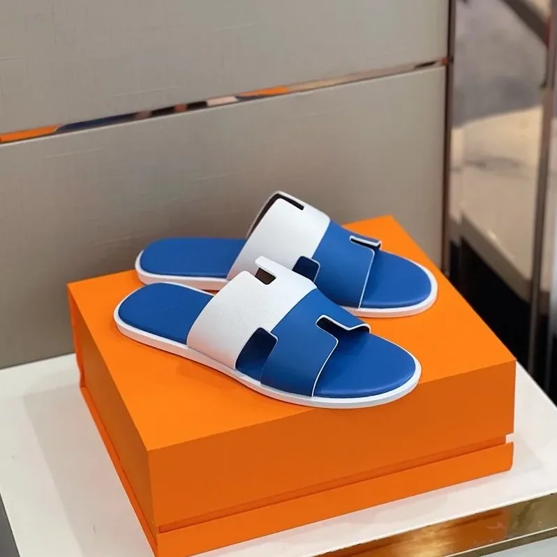 Hermes Izmir Sandal White in Blue Hermes Izmir Sandal White in Blue
