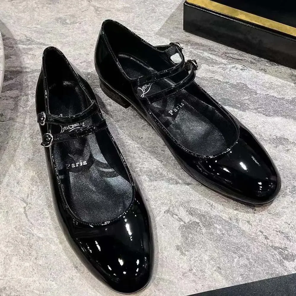 Christian Louboutin Sweet Jane Ballerinas Patent Calf Leather for Women in Black Christian Louboutin Sweet Jane Ballerinas Patent Calf Leather for Women in Black