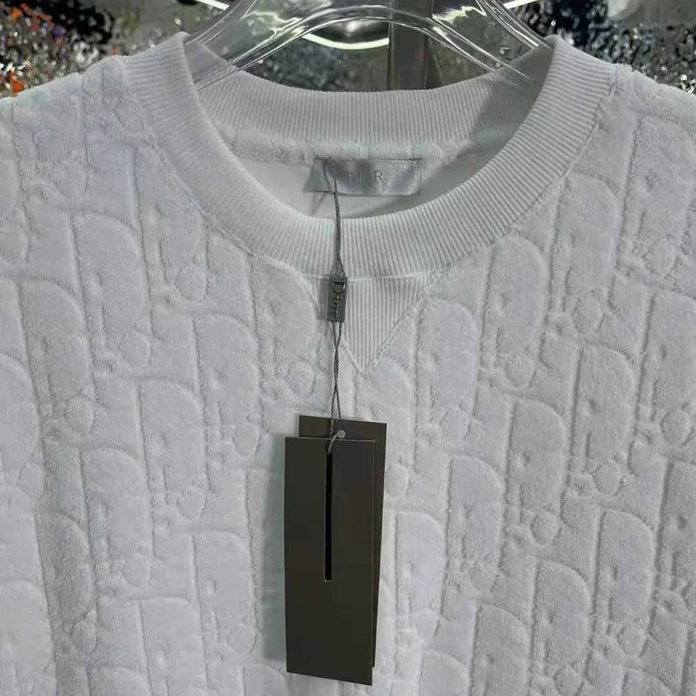 Dior Oblique T-shirt Relaxed Fit Off for Men in White Terry Cotton Jacquard Dior Oblique T-shirt Relaxed Fit Off for Men in White Terry Cotton Jacquard