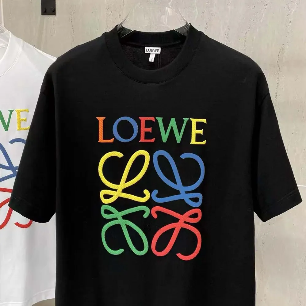 Loewe Glitch Anagram T-shirt in Cotton for Men in Black/Red