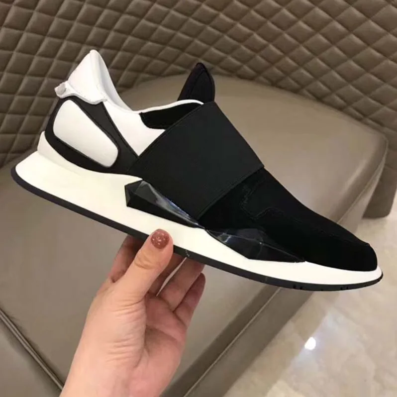 Givenchy Elastic Strap Sneakers in Leather Shoes Black for Women Givenchy Elastic Strap Sneakers in Leather Shoes Black for Women