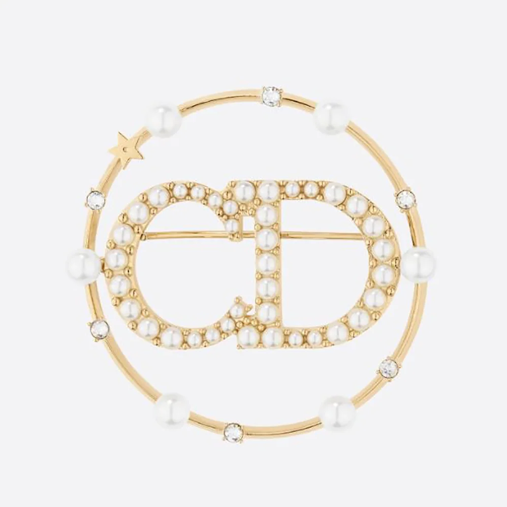 Dior Clair D Lune Brooch Gold for Women in Finish Metal