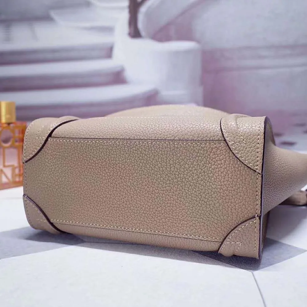 Celine Nano Luggage Bag in Drummed Calfskin for Women in Sandy