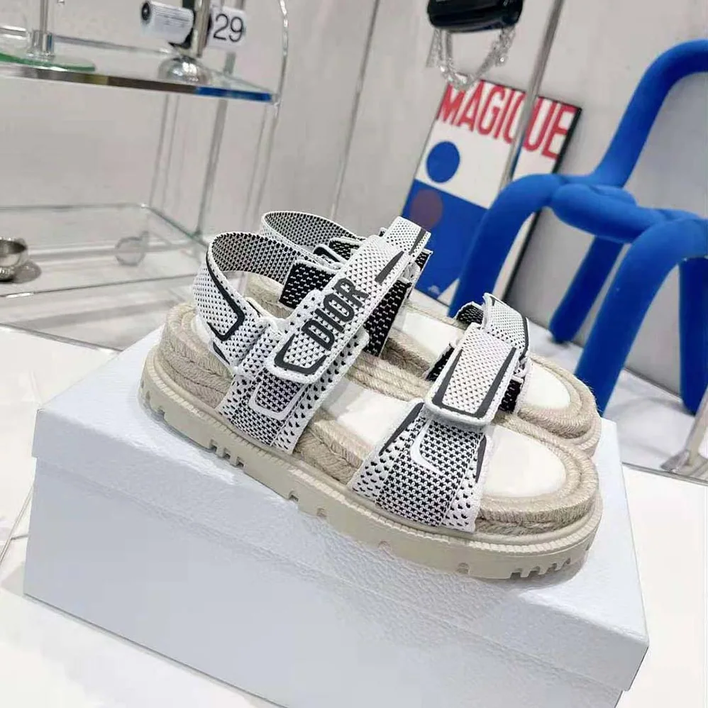 Dior Dioract Sandal White and Black Technical Mesh and Rubber for Women