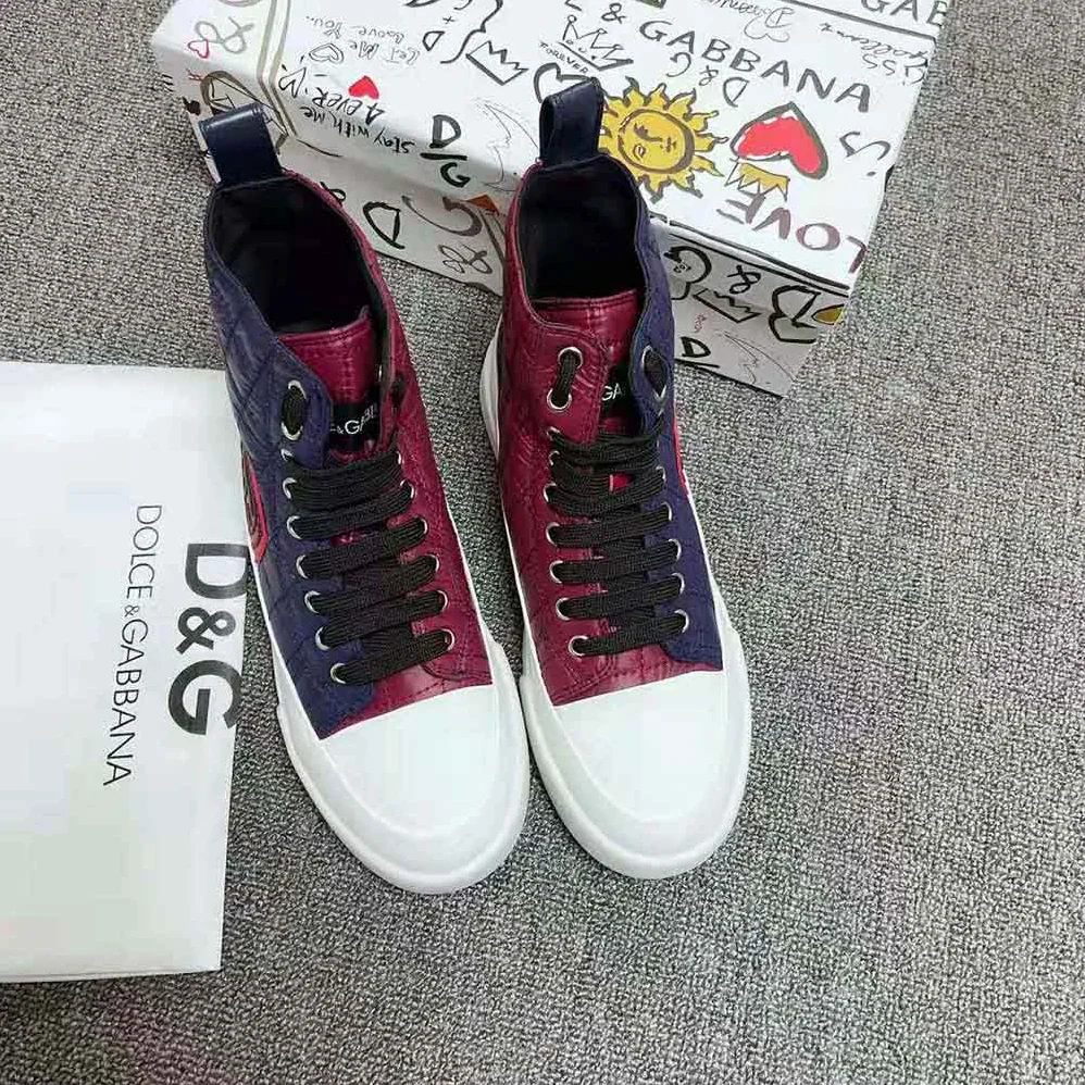 Dolce Gabbana D&G Quilted Two-Tone Nylon Portofino Light Mid-Top Sneakers for Unisex in Navy Dolce Gabbana D&G Quilted Two-Tone Nylon Portofino Light Mid-Top Sneakers for Unisex in Navy