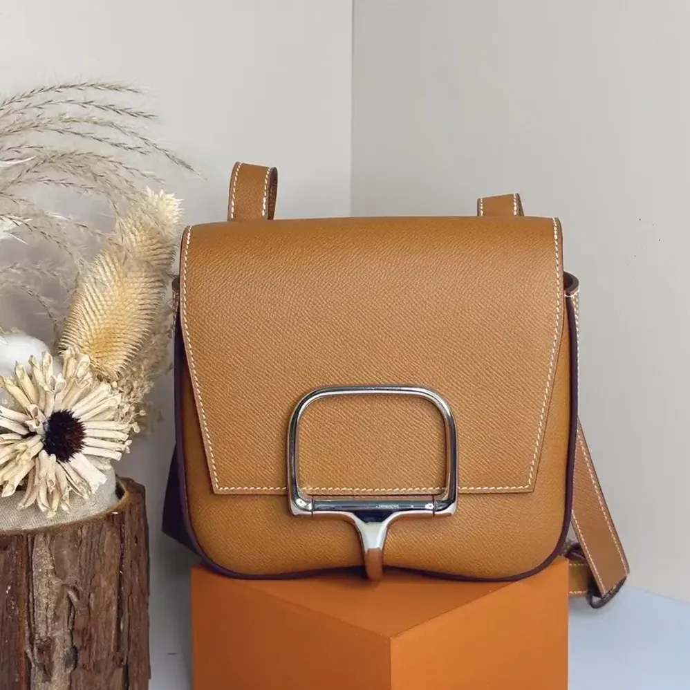 Hermes Della Cavalleria Mini Bag Epsom Leather for Women in Brown/Silver