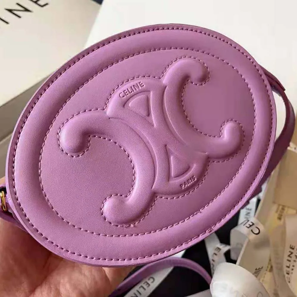 Celine Crossbody Oval Purse Cuir Triomphe in Smooth Calfskin for Women in Purple Celine Crossbody Oval Purse Cuir Triomphe in Smooth Calfskin for Women in Purple