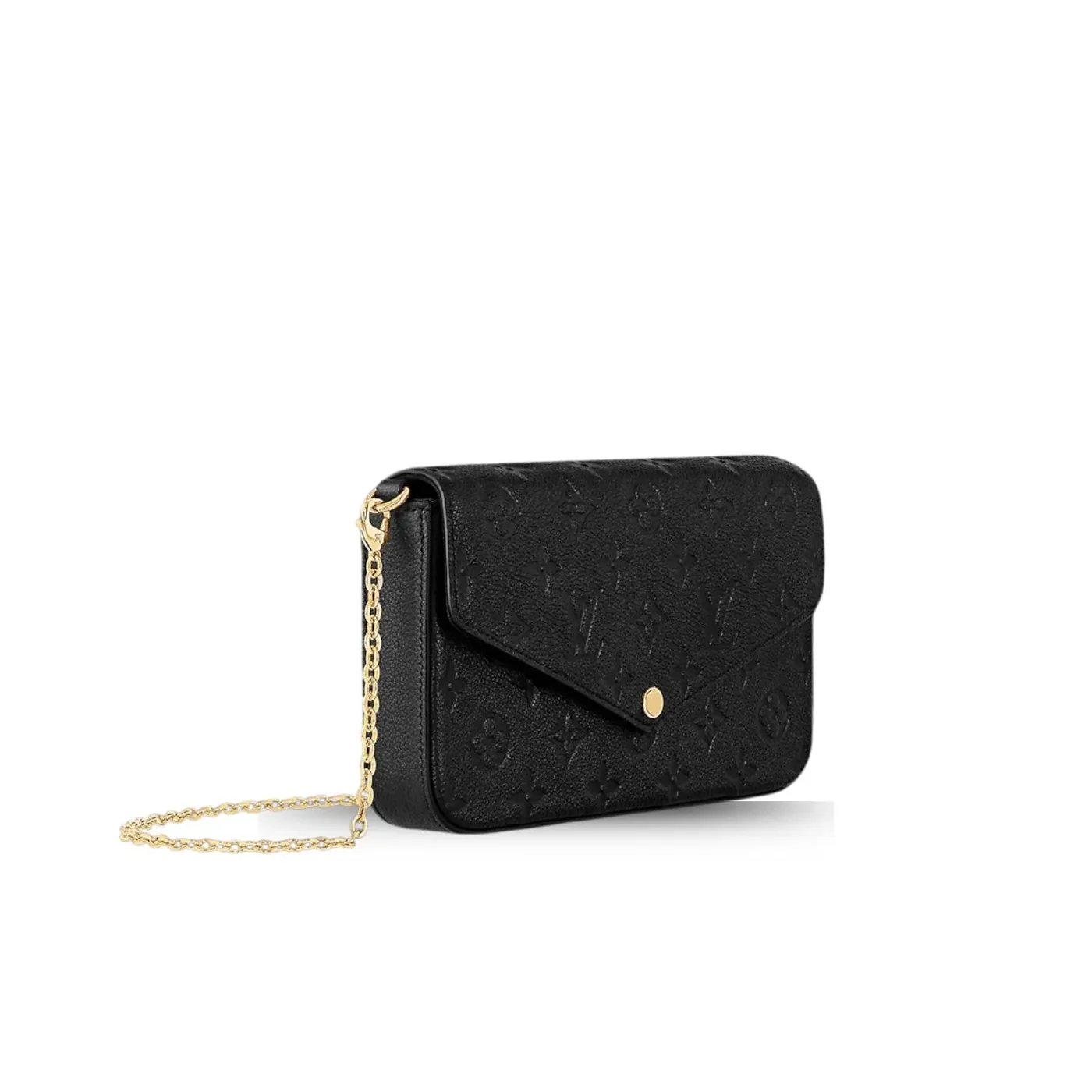 Louis Vuitton Pochette Felicie Shoulder Bag / Black Monogram Empreinte Gold Hardware