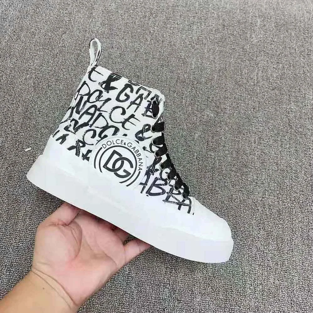 Dolce Gabbana D&G Canvas Portofino Light Mid-Top Sneakers with DG Logo Print for Unisex Dolce Gabbana D&G Canvas Portofino Light Mid-Top Sneakers with DG Logo Print for Unisex