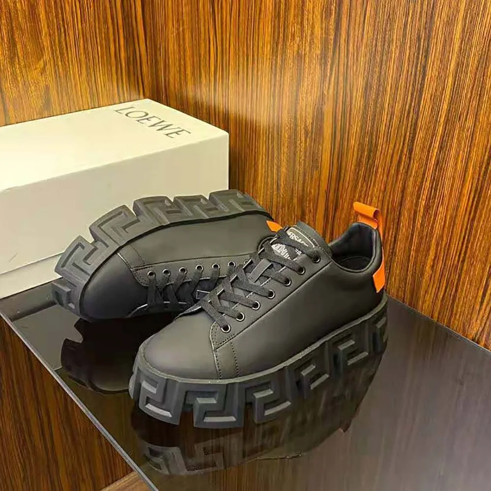 Versace Greca Labyrinth Trainers for Men in Black