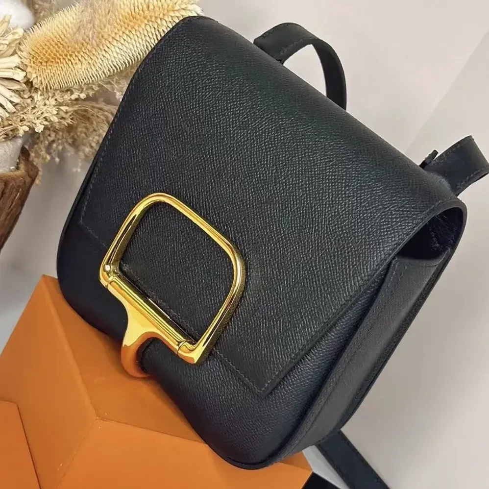 Hermes Della Cavalleria Mini Bag Epsom Leather for Women in Black/Gold Hermes Della Cavalleria Mini Bag Epsom Leather for Women in Black/Gold