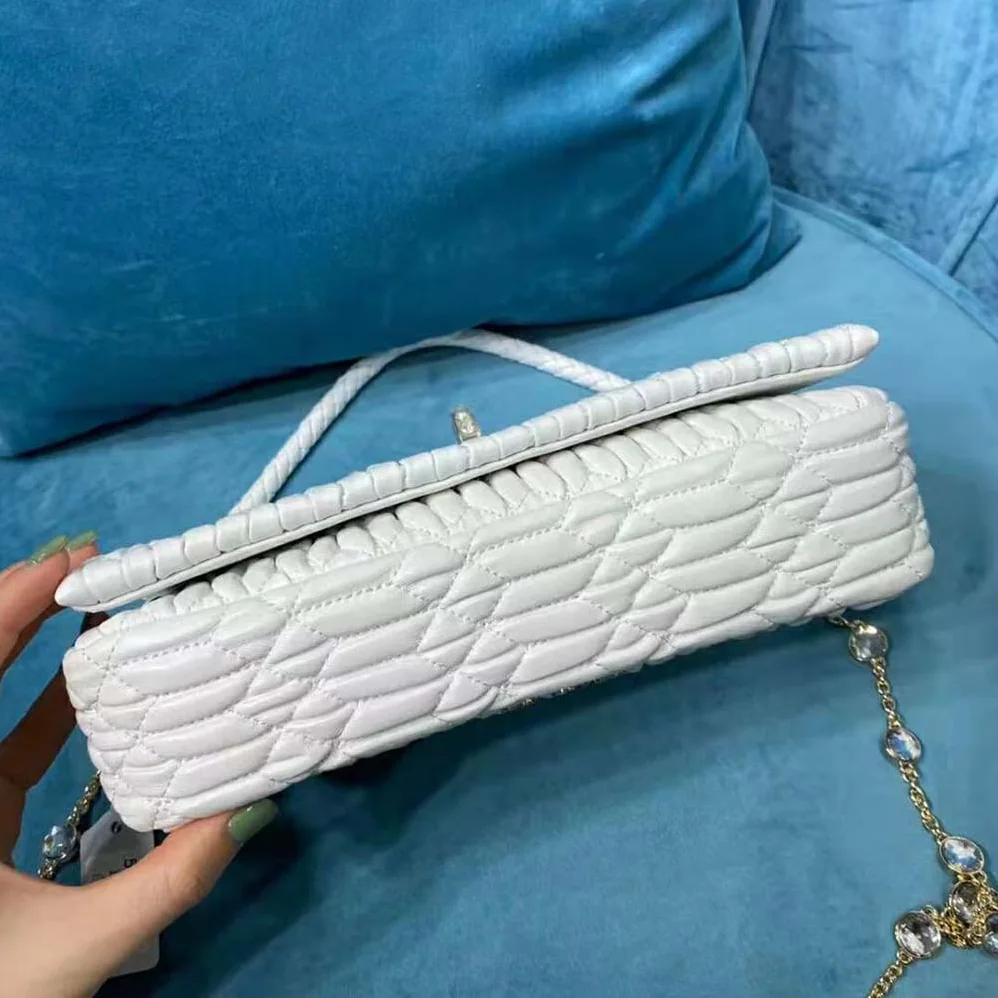 Miu Miu Crystal Cloqué Nappa Leather Bag for Women