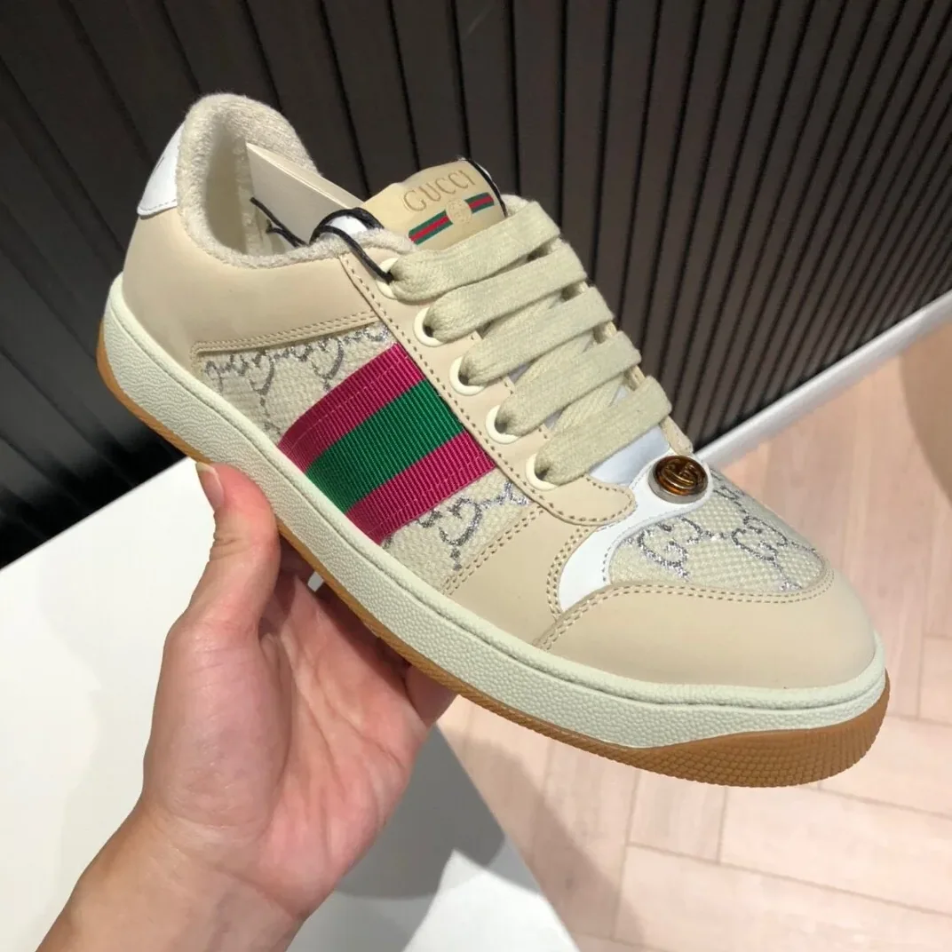 Gucci Screener GG Low for Women in Top Beige Pink Green Gucci Screener GG Low for Women in Top Beige Pink Green