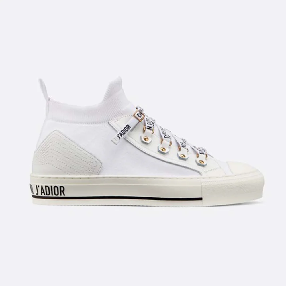 Dior Walk'N'Dior Techincal Knit Mid-Top Sneaker for Women in White Dior Walk'N'Dior Techincal Knit Mid-Top Sneaker for Women in White