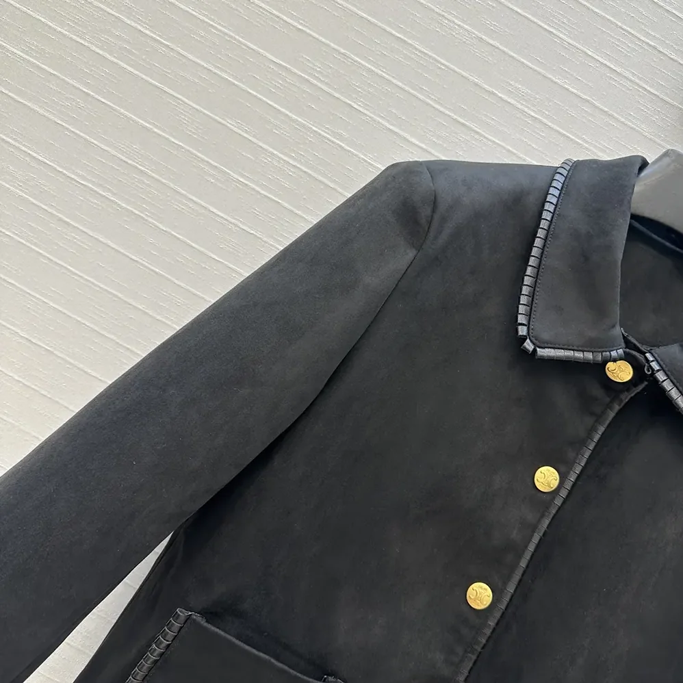 Celine Straight Blouson Jacket In Suede for Women Celine Straight Blouson Jacket In Suede for Women