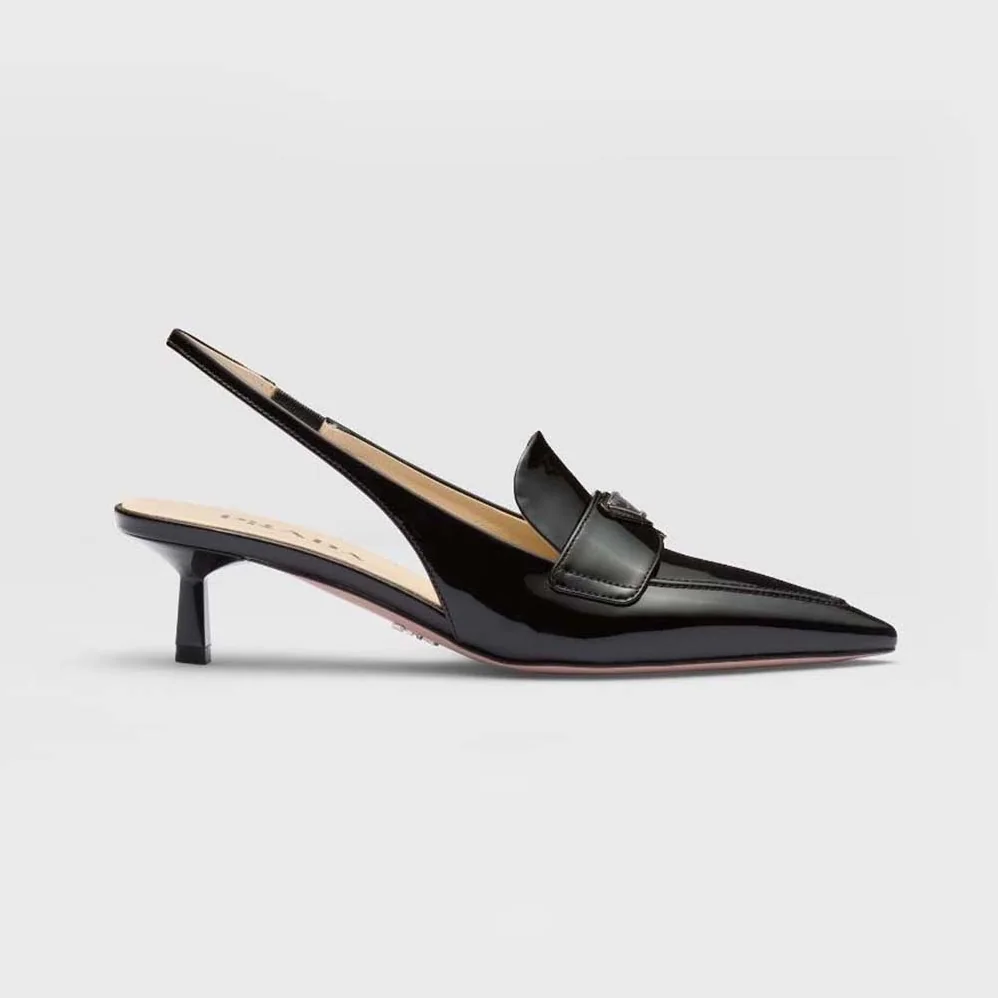 Prada Patent Leather Slingbacks for Women in Black