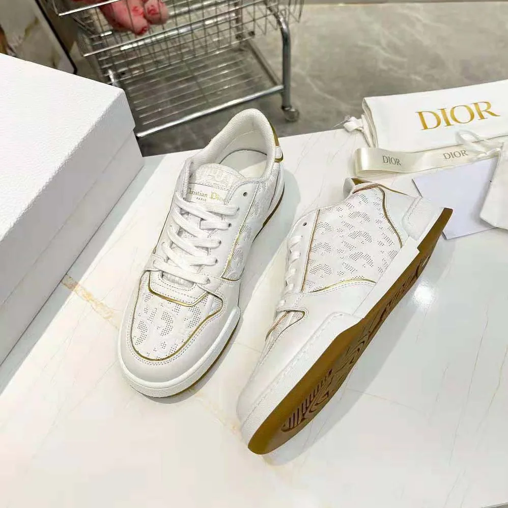 Dior One Sneaker White and Gold-Tone Dior Oblique Perforated Calfskin for Unisex Dior One Sneaker White and Gold-Tone Dior Oblique Perforated Calfskin for Unisex