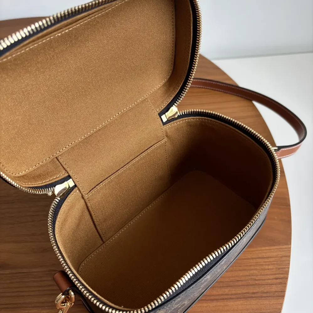 Celine Vanity in Triomphe Canvas and Calfskin for Women Celine Vanity in Triomphe Canvas and Calfskin for Women