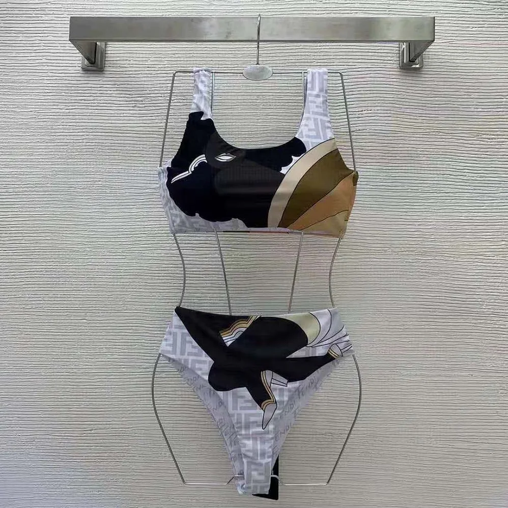 Fendi Swimsuit Multicolor Lycra Bikini for Women in White