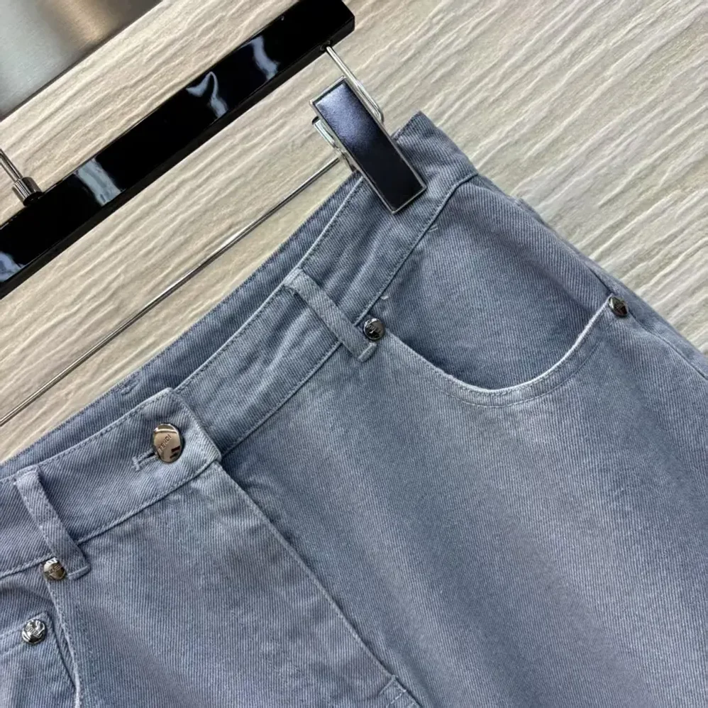 Fendi Long Jeans Blue Denim Pants for Women