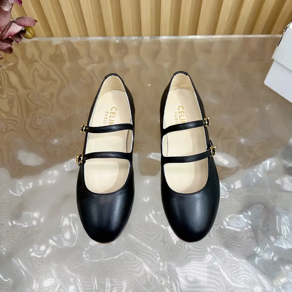 Celine Les Ballerines Celine Double Strap in Lambskin for Women