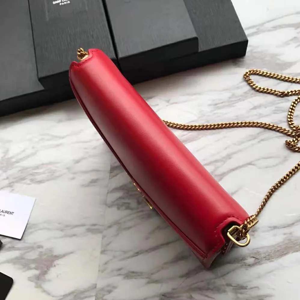 Saint Laurent YSL Cassandra Monogram Clasp Bag in Grain DE Poudre Embossed Leather for Women in Red Saint Laurent YSL Cassandra Monogram Clasp Bag in Grain DE Poudre Embossed Leather for Women in Red