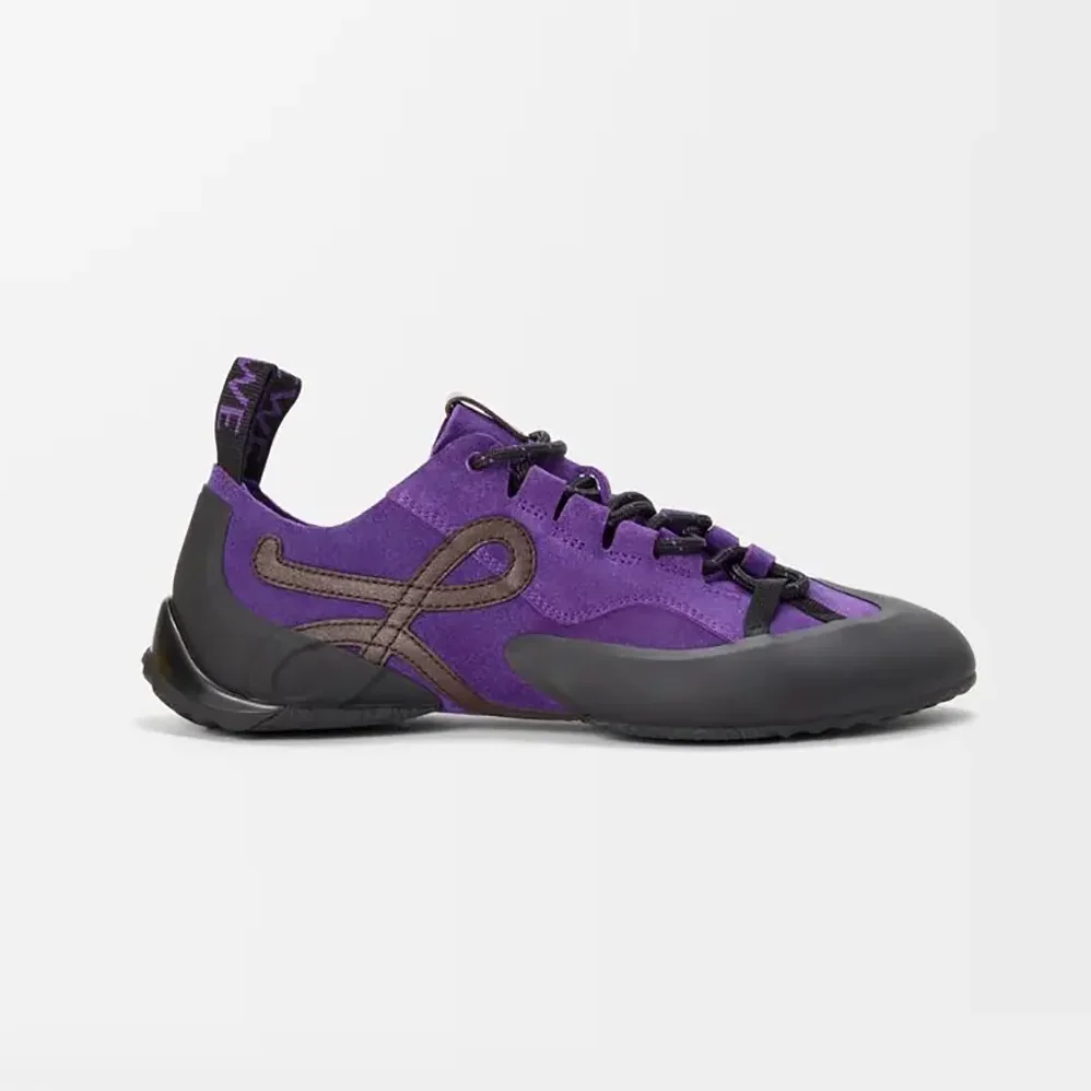 Loewe Grip Sneaker in Calfskin Suede for Unisex in Purple/Brown