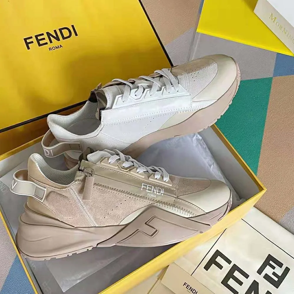 Fendi Flow Beige Suede Low for Men in Tops