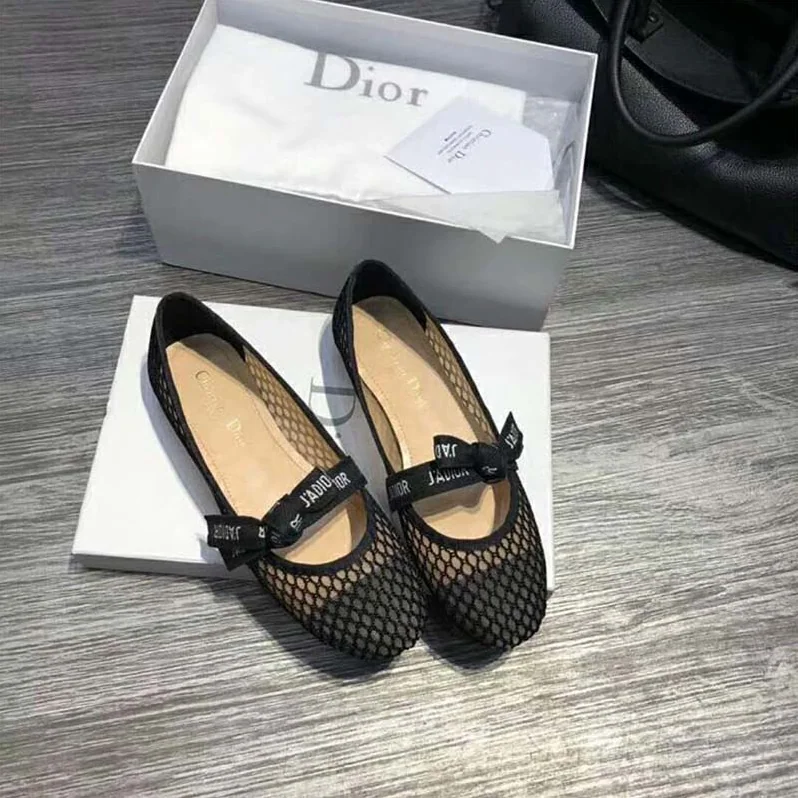 Dior Shoes Miss J'Adior Mesh Ballet Pump for Women in Black Dior Shoes Miss J'Adior Mesh Ballet Pump for Women in Black