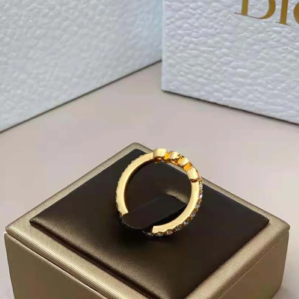 Dior Dio(r)evolution Ring Gold-Finish Metal and White Crystals for Women