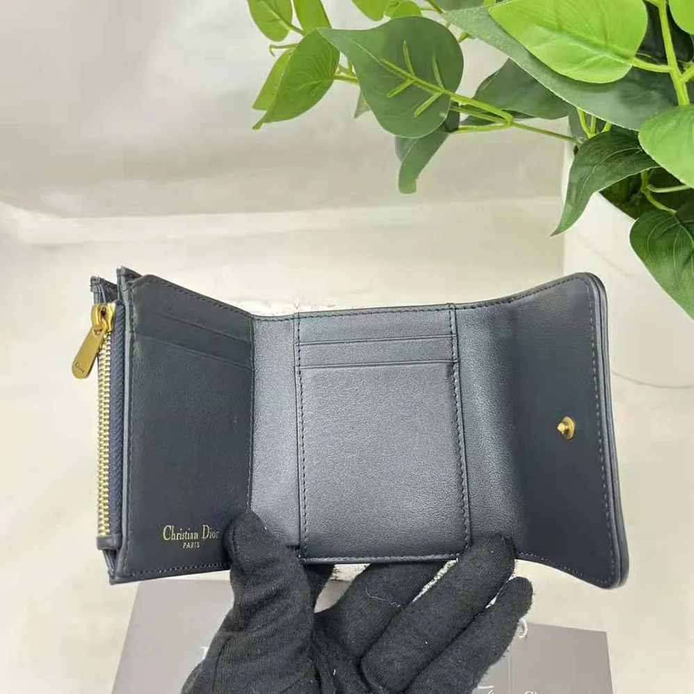 Dior 30 Montaigne Lotus Wallet Blue Dior Oblique Jacquard for Women Dior 30 Montaigne Lotus Wallet Blue Dior Oblique Jacquard for Women