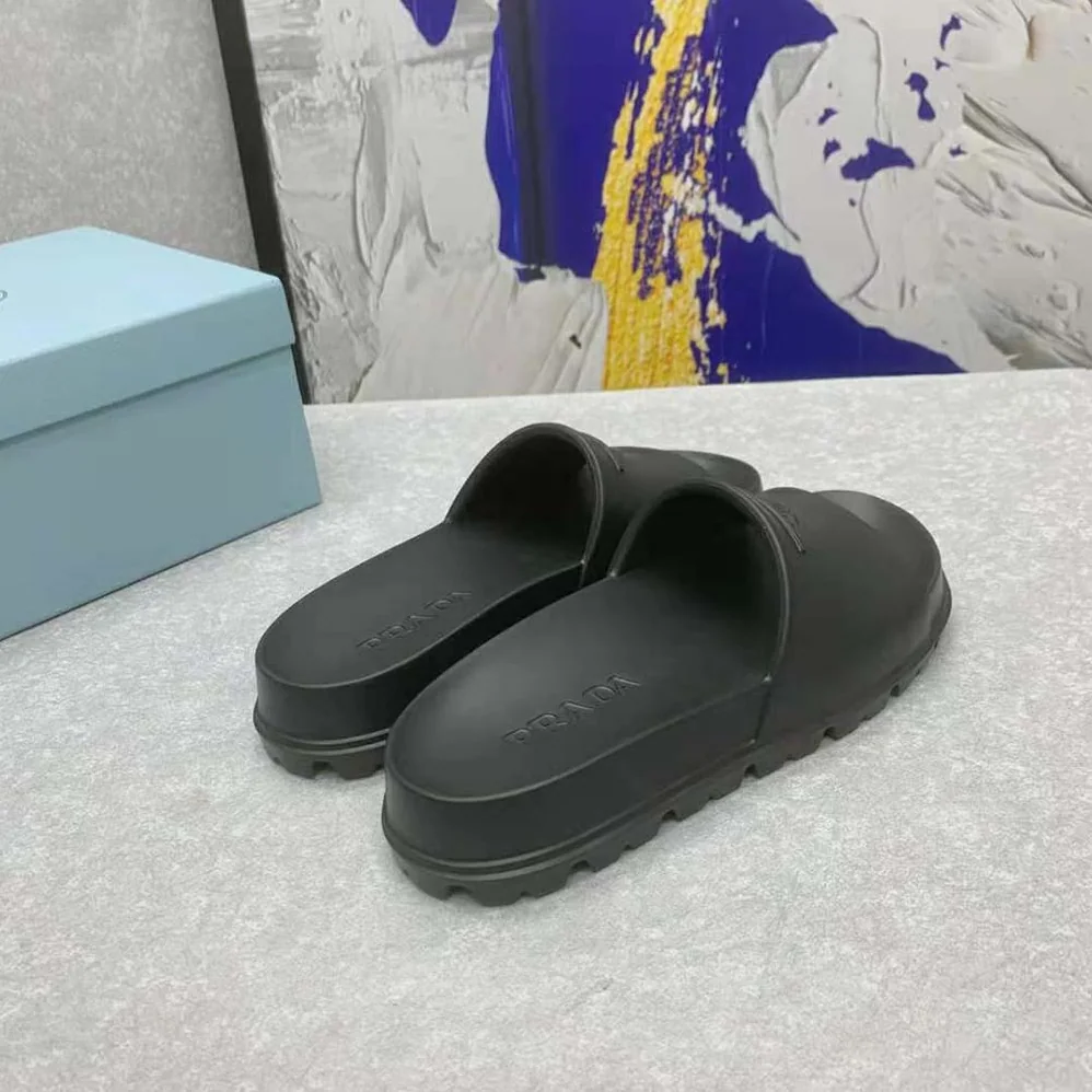 Prada Rubber Slides In 20 mm Heel Height for Women in Black