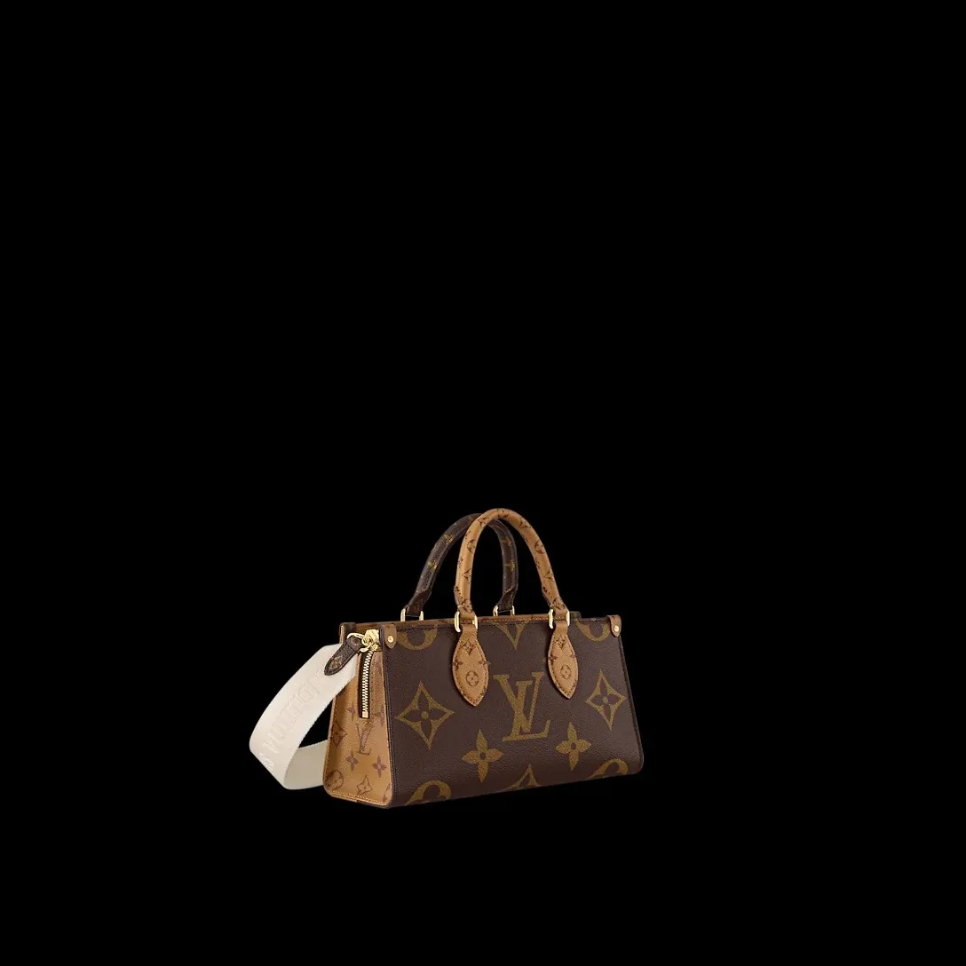 Louis Vuitton OnTheGo East West Tote Bag in Brown Gold Hardware