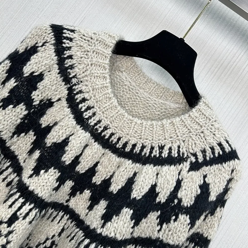 Dior DiorAlps Sweater Beige and Black Alpaca Wool and Cotton Knit for Men Dior DiorAlps Sweater Beige and Black Alpaca Wool and Cotton Knit for Men