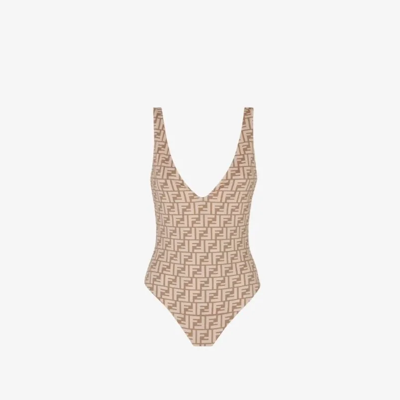 Fendi V Neckline Reversible Swimsuit Pink/Brown FXBA39AT8GF1SW0 Fendi V Neckline Reversible Swimsuit Pink/Brown FXBA39AT8GF1SW0